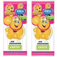 خوشبو کننده خودرو فرش وی مدل Smile Exotic بسته 2 عددی Fresh Way Smile Exotic Car Air Freshener - Pack Of 2