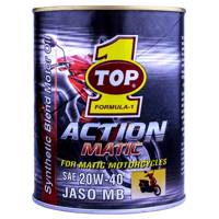 روغن موتور موتور سیکلت تاپ وان مدل Action Matic JASO MB 20W-40 حجم 1 لیتر Top 1 Action Matic JASO MB 20W-40 Motorcycle Engine Oil 1L